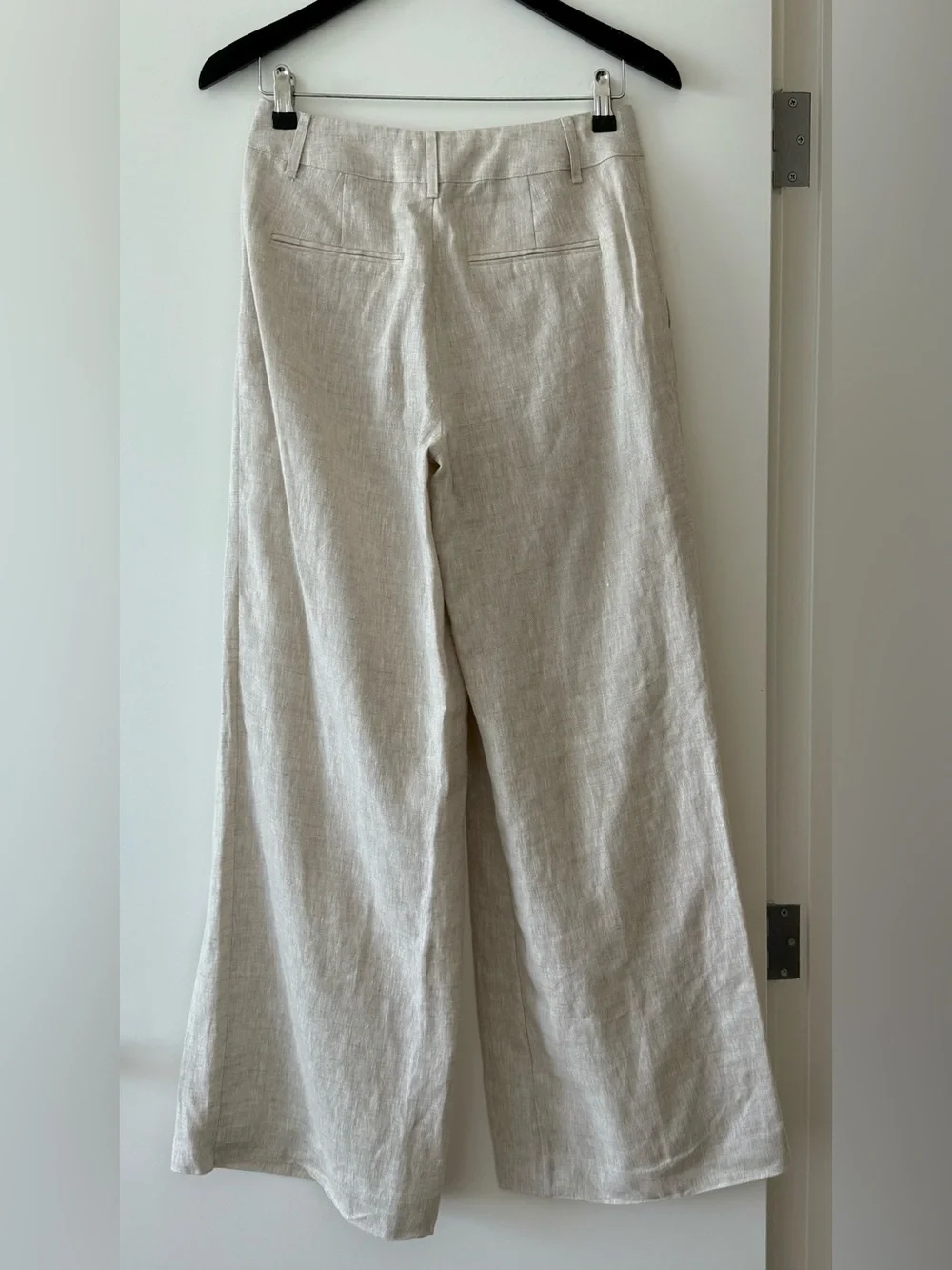 NWOT Reformation Linen Wide Leg Asher Trouser Pants Oatmeal Size 2